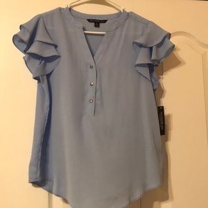 Zac and Rachel Light blue shirt